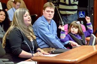 Minnesota family with epileptic child testifies in favor of medical marijuana bill there. (MN House/Andrew von Bank)