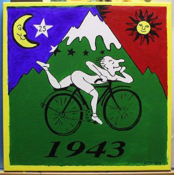 It's Bicycle Day commemorating the day in 1943 when Dr. Albert Hoffman first tripped brains on LSD. 