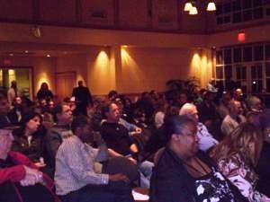 the crowd listens in Mill Valley