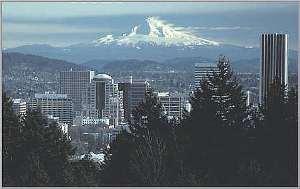 view of Mount Hood from Portland (photo from usgs.gov)