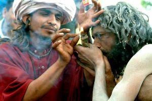 Sadhus sharing cannabis at Nepal's festival of Shiva. The communist government is moving to re-legalize the herb. (CC)