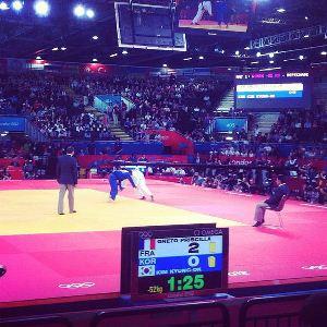 Judo match, 2012 Olympics, London (Martin Duggan via Flickr and Wikimedia)