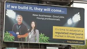 The pro-legalization billboard that went up in Providence this week.