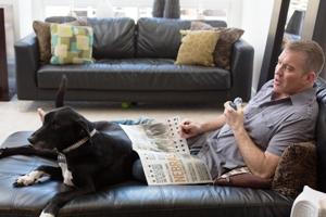 A marijuana user and his dog. One of a series of photos normalizing marijuana use by Sonya Yruel/Drug Policy Alliance