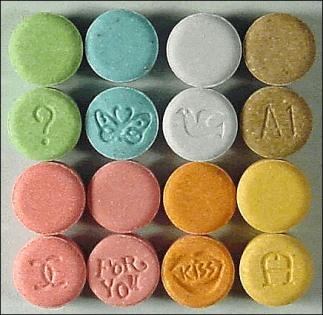 Ecstasy tablets. A federal judge has ruled that Ecstasy offenses are punished too harshly. (Image: Wikimedia.org)