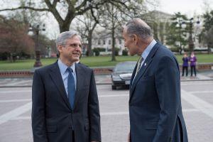 Attorney General nominee Judge Merrick Garland, here chatting with Sen. Chuck Schumer. (Creative Commons)