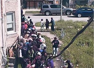 People line up to buy heroin in Chicago. The White House wants nearly $1 billion to fight opioid addiction. (Chicago PD)