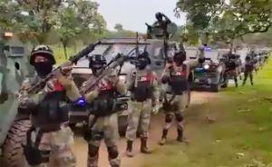 The Jalisco New Generation Cartel released this video of a massive armed convoy last Friday. (screen grab)