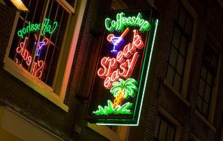 Amsterdam cannabis cafe. It's open for carryout after the government had to reverse a pandemic-inspired ban.