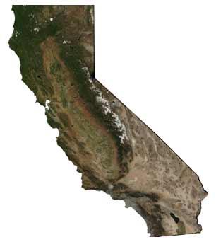California, viewed from space