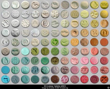 What's in those Ecstasy pills? Quebec may start a pilot pill testing program at festivals to help users find out. (Erowid)