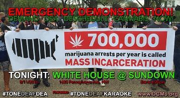 DC activists are set to give the White House an earful after the DEA refused to reschedule marijuana.