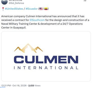 SA Defensa reports the Culmen training and operations center project on October 16.