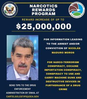 Venezuela and its leader, Nicolas Maduro, are in the crosshairs of Trump's anti-cartel efforts. (DEA.gov)