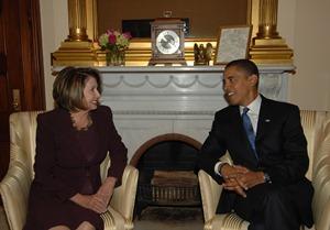 Pelosi and President Obama in happier times (wikimedia.org)