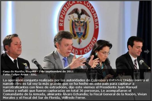 2011 press conference in Bogota announcing the 56 indictments (presidencia.gov.co)