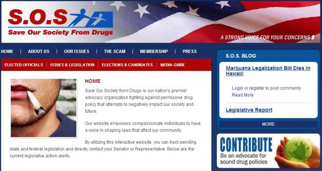 "S.O.S." web site celebrates defeat of Hawaii marijuana legalization bill