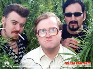 "Big Plans, Little Brains." Canada's criminally cretinous Trailer Park Boys fight marijuana legalization in their latest flick.